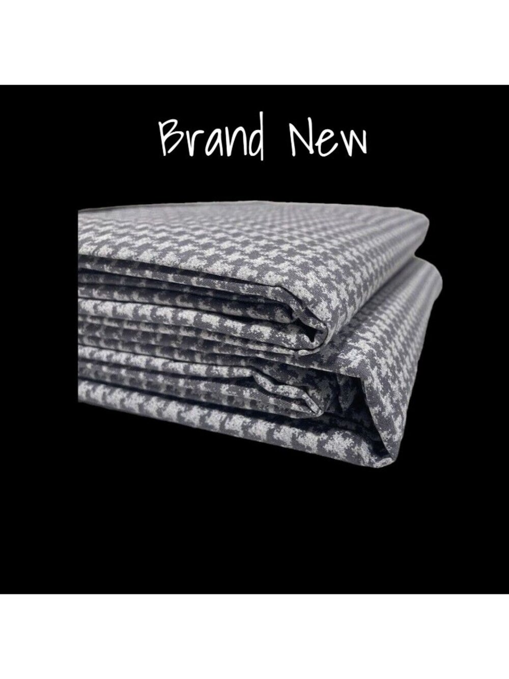 Piu Belle King Houndstooth Check Shams Grey White Made in Portugal Set of 2 New
